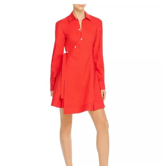Derek Lam 10 Crosby Petra Wrap Shirt Dress – Red – S – NWT - Picture 5 of 5